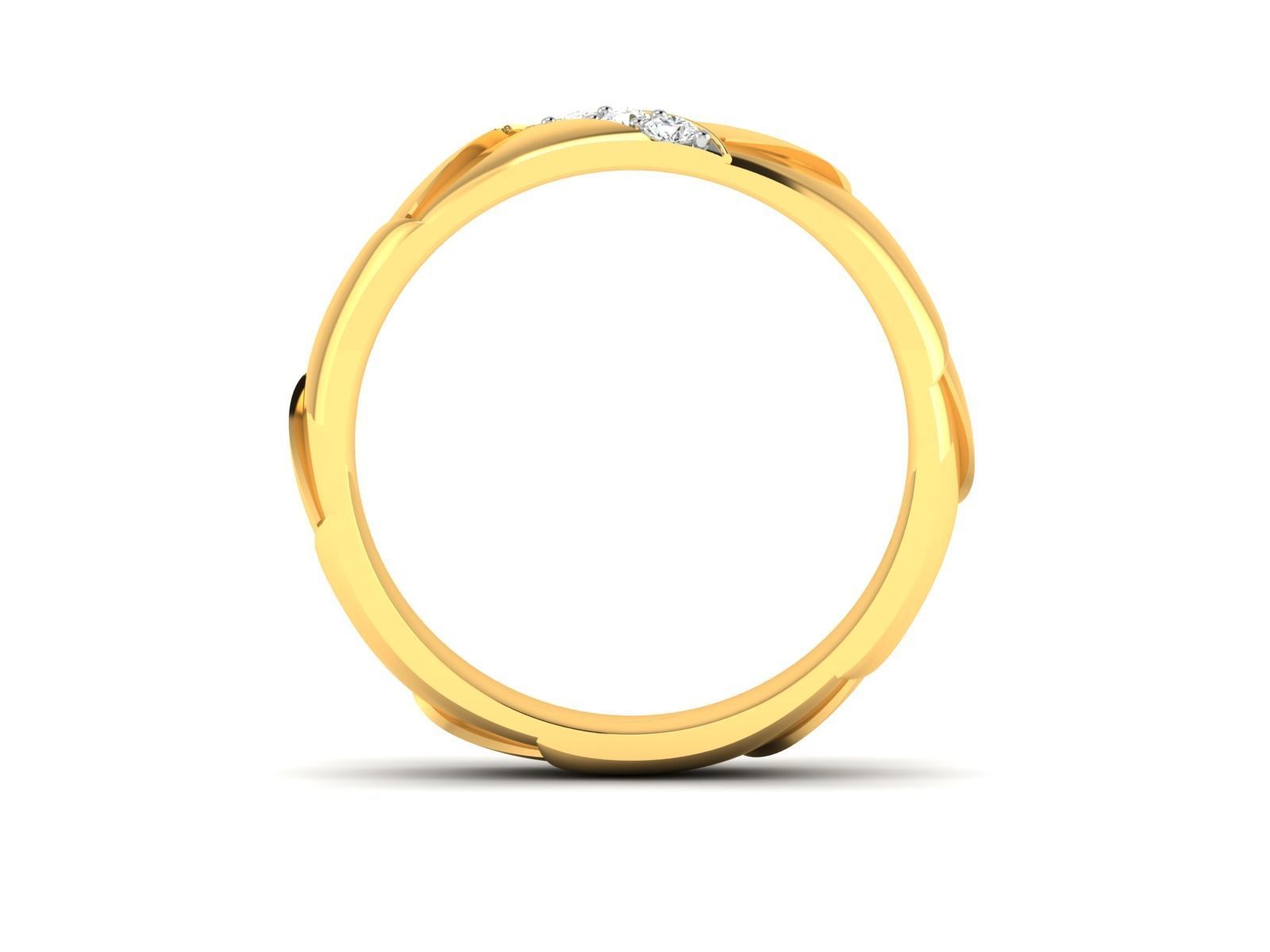 ring-9500 gold ring with diamonds 3D print model_3