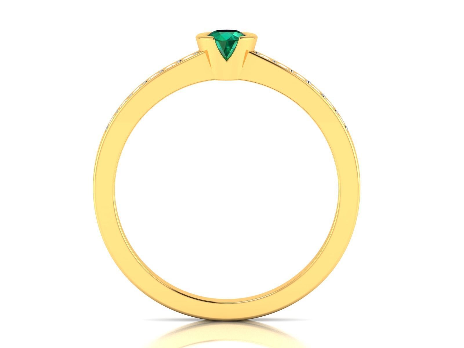 ring-9442 emerald and diamond ring 3D print model_6
