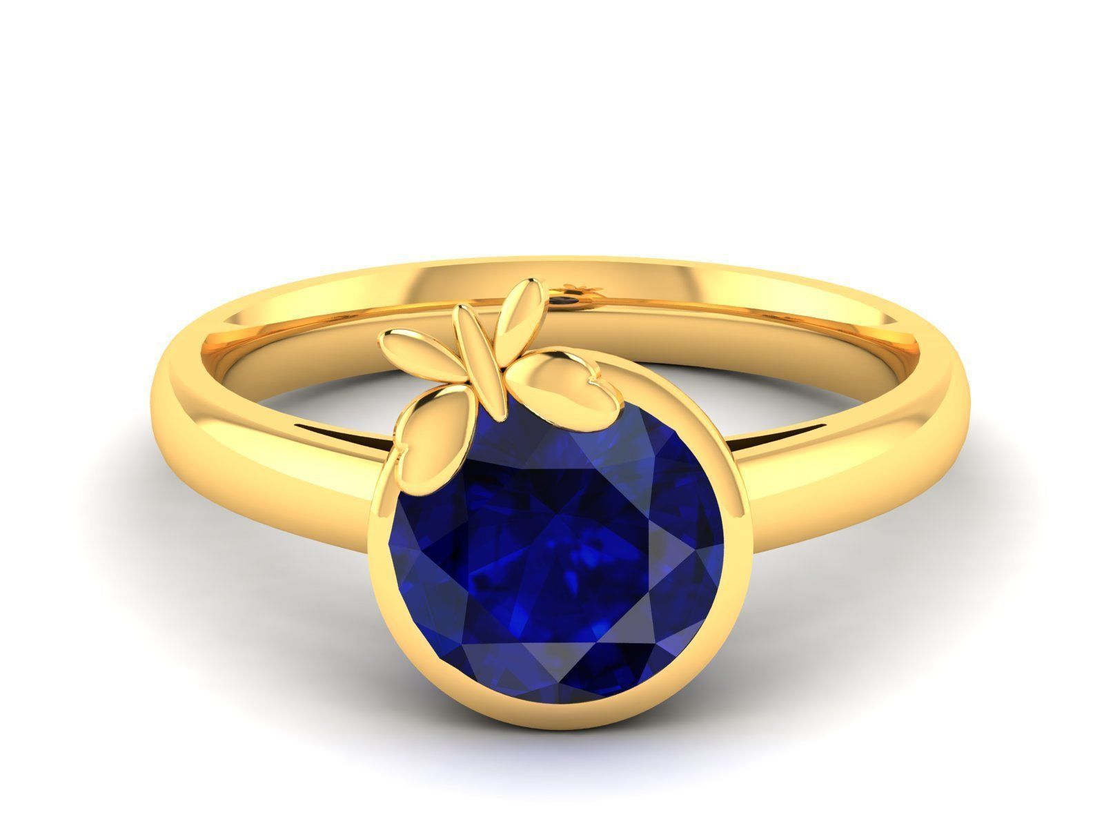 ring-9429 butterfly sapphire ring gold 3D print model_6