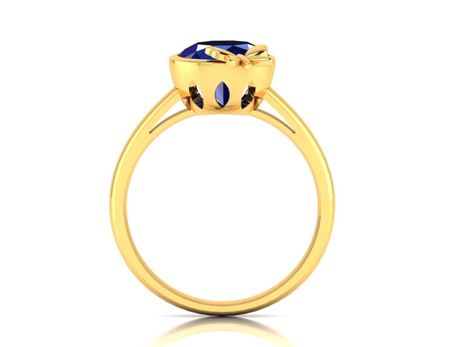 ring-9429 butterfly sapphire ring gold 3D print model_3