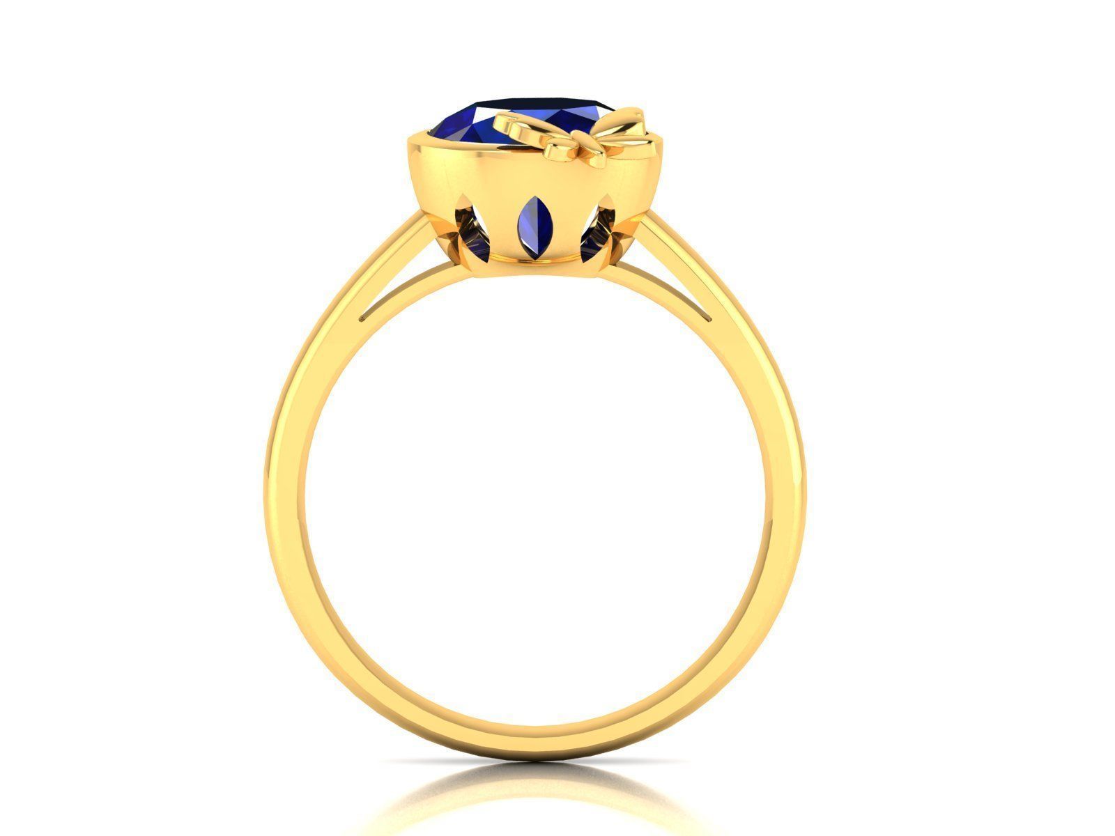 ring-9429 butterfly sapphire ring gold 3D print model_2