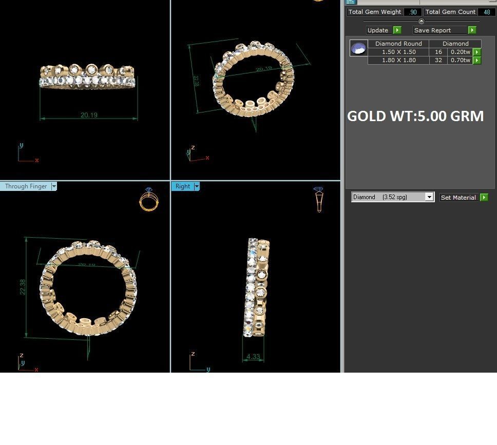 ring-9413 gold diamond eternity ring 3D print model_6