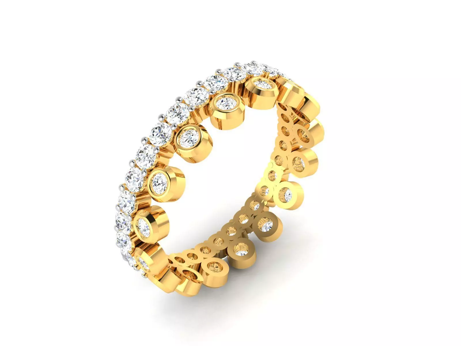 ring-9413 gold diamond eternity ring 3D print model_0
