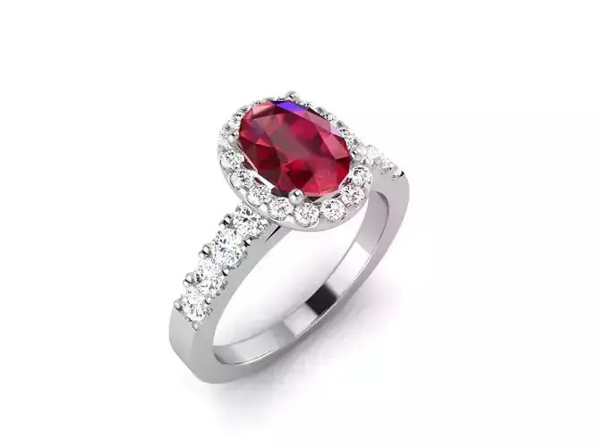 ring-9238 oval ruby and diamond ring