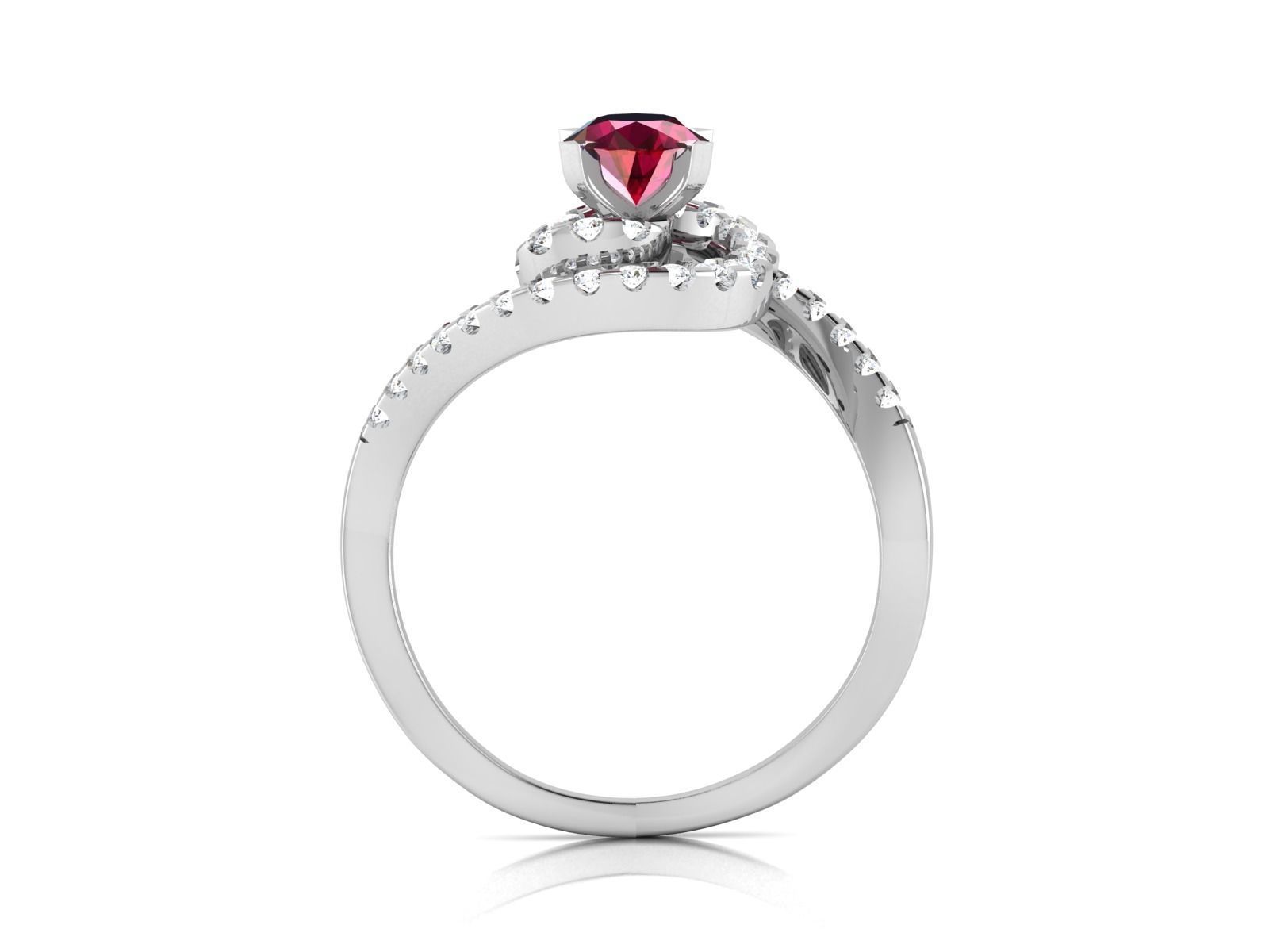 ring-9222 engagement ring with ruby stone and diamonds 3D print model_3
