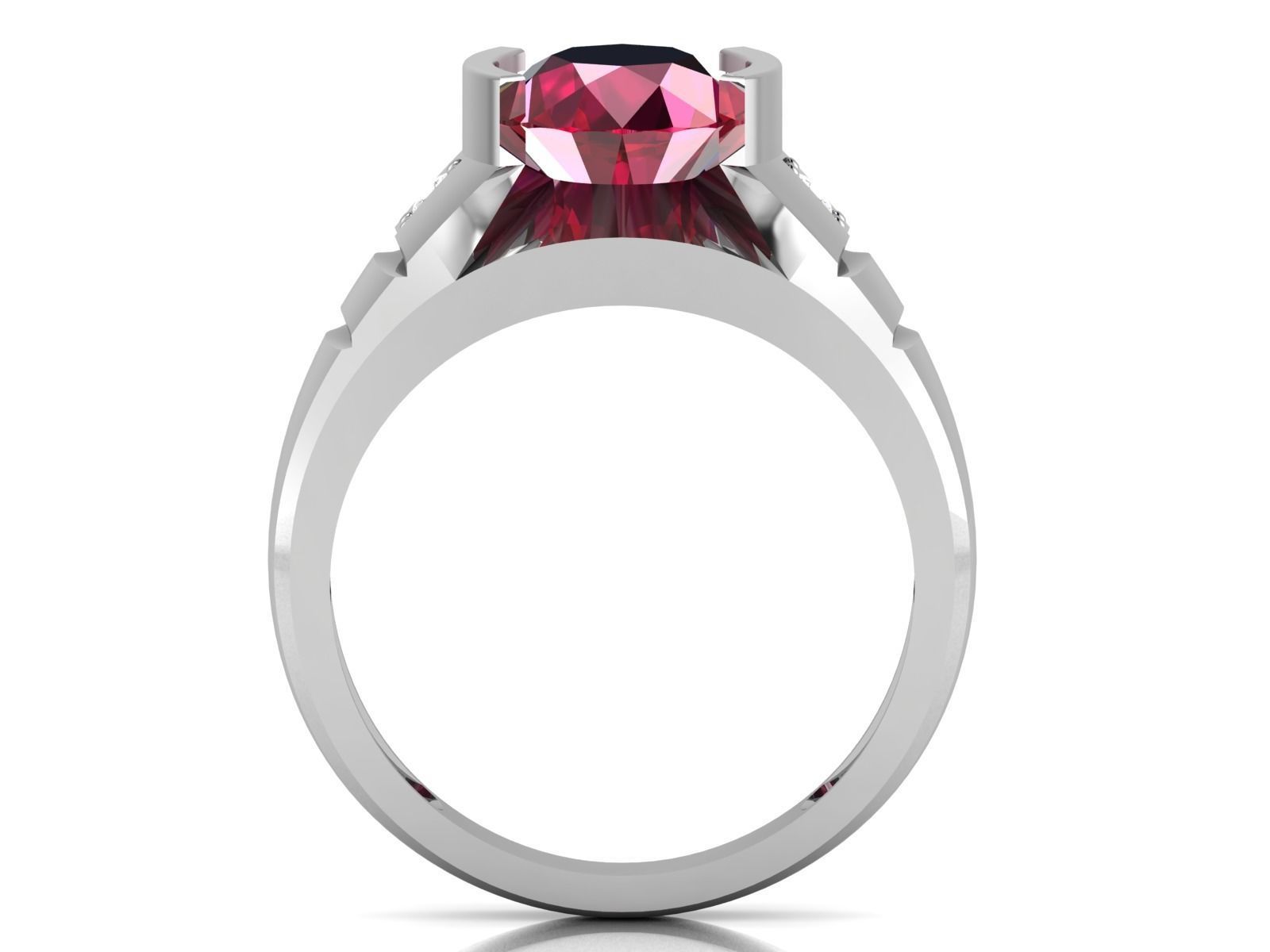ring-9194 ruby and diamond ring 3D print model_3