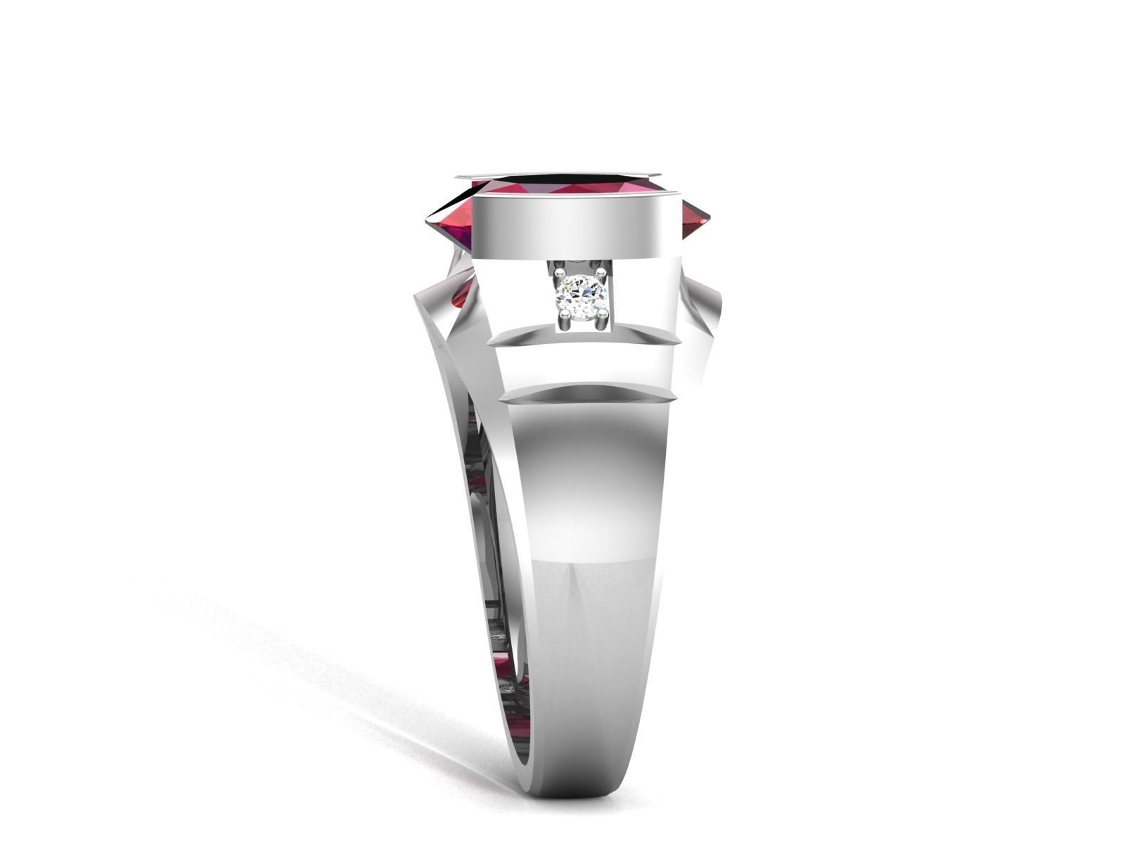 ring-9194 ruby and diamond ring 3D print model_5