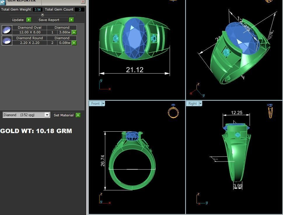 ring-9194 ruby and diamond ring 3D print model_8