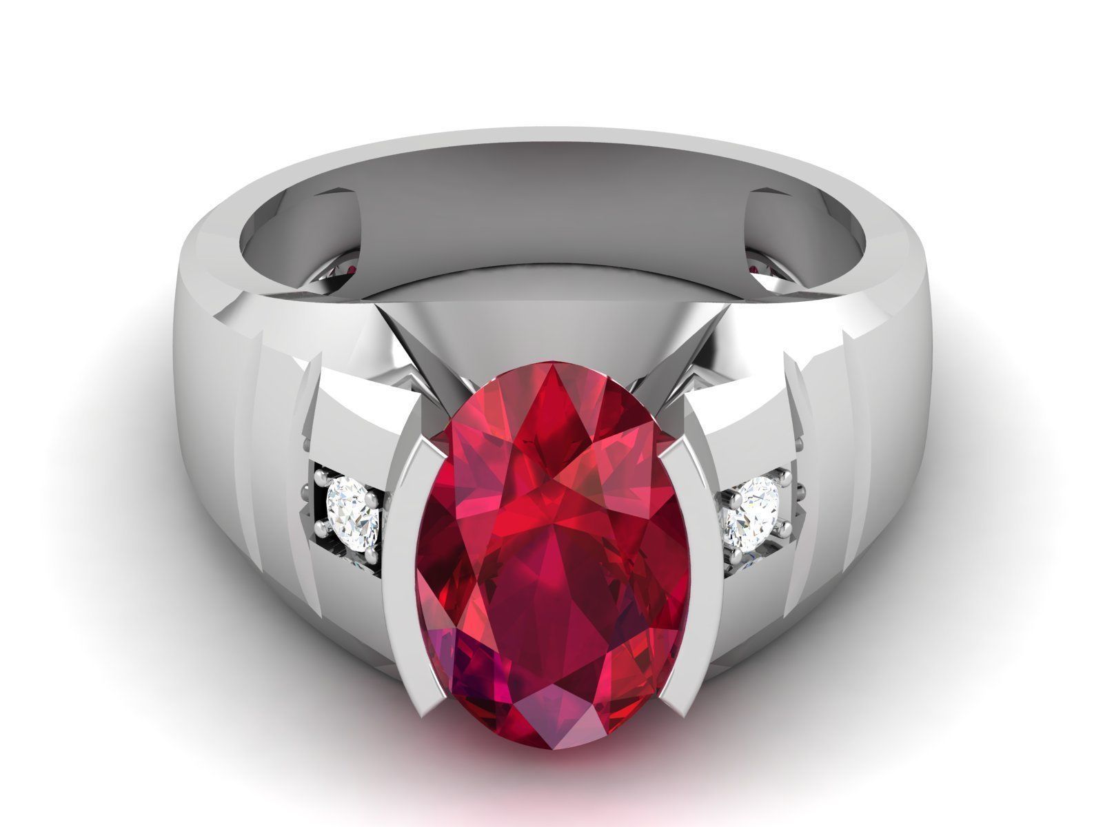 ring-9194 ruby and diamond ring 3D print model_6