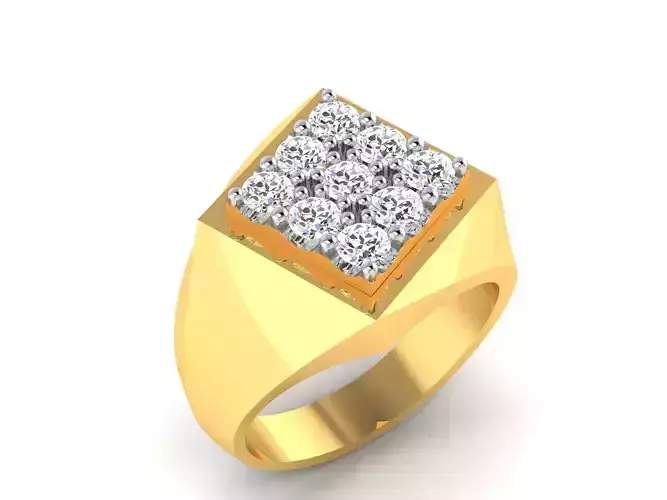 ring-9189 gold ring with diamonds