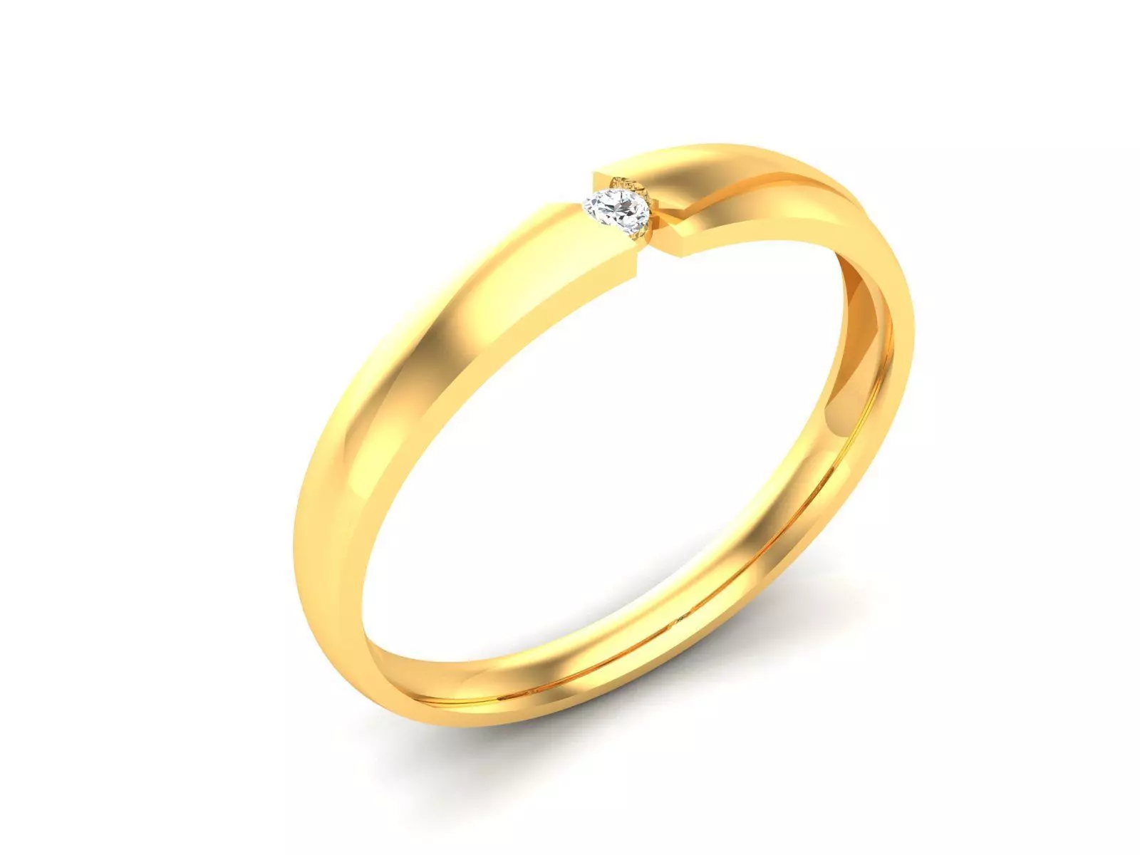 ring-9179 gold ring with diamond 3D print model