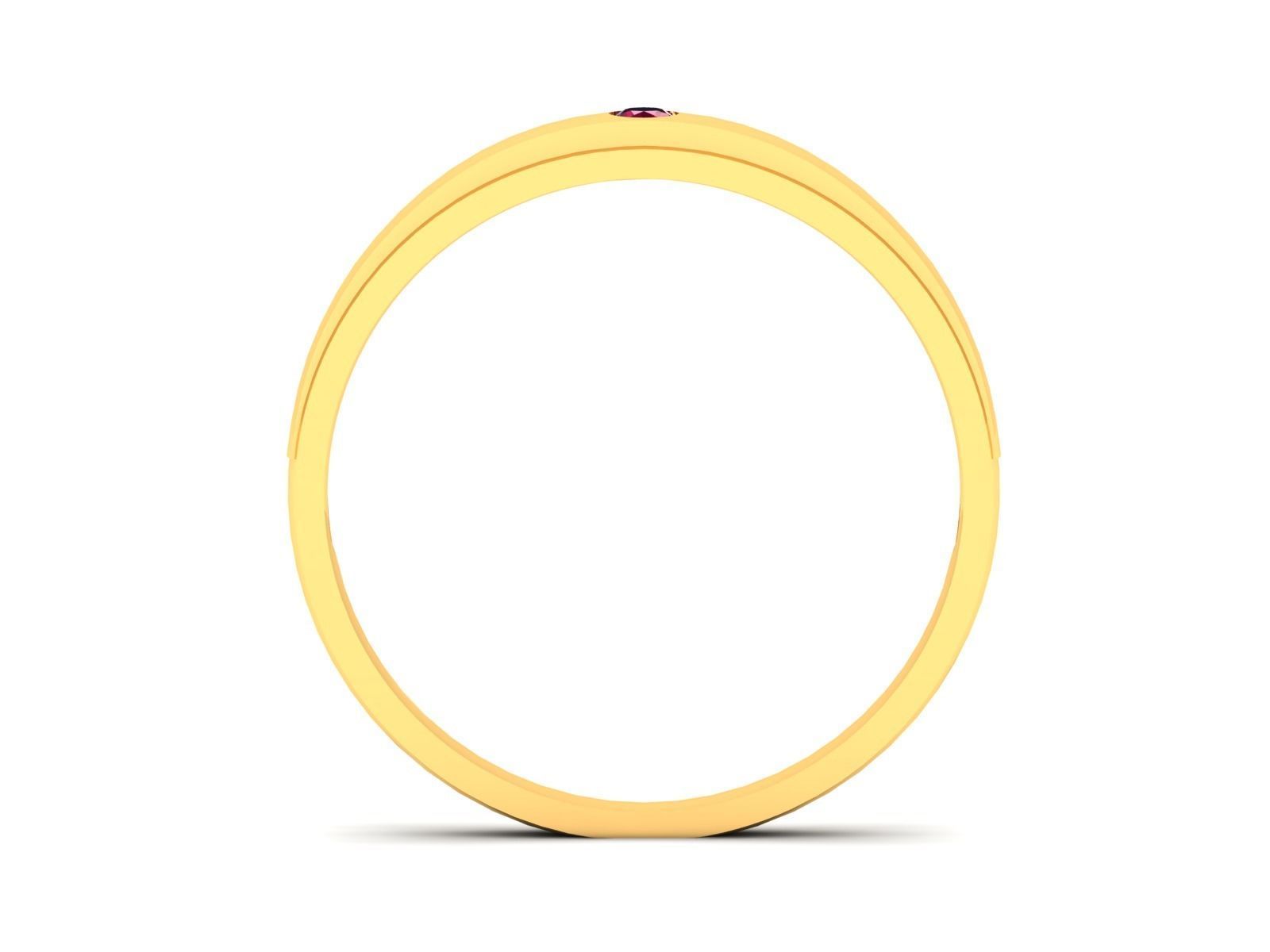 ring-9152 gold ring with ruby stone 3D print model_3