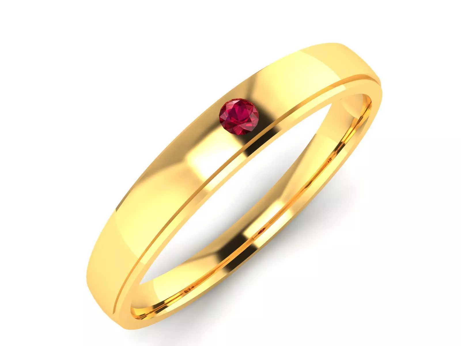 ring-9152 gold ring with ruby stone 3D print model_0