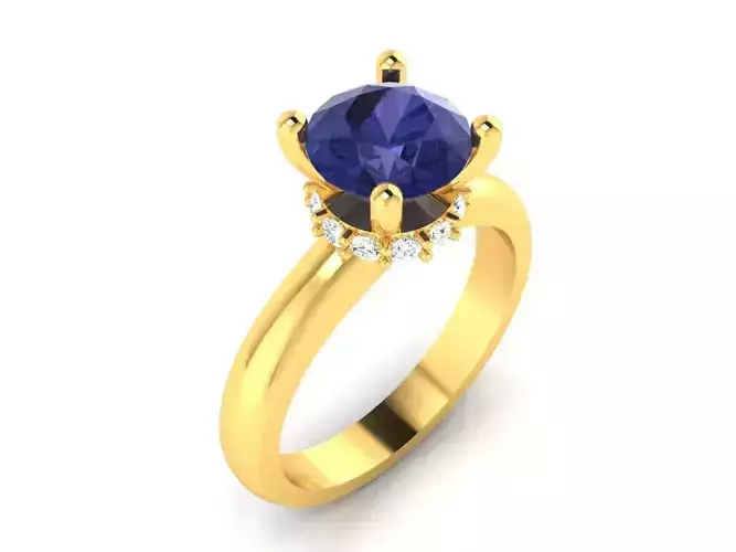 ring-9466 sapphire and diamond engagement ring gold