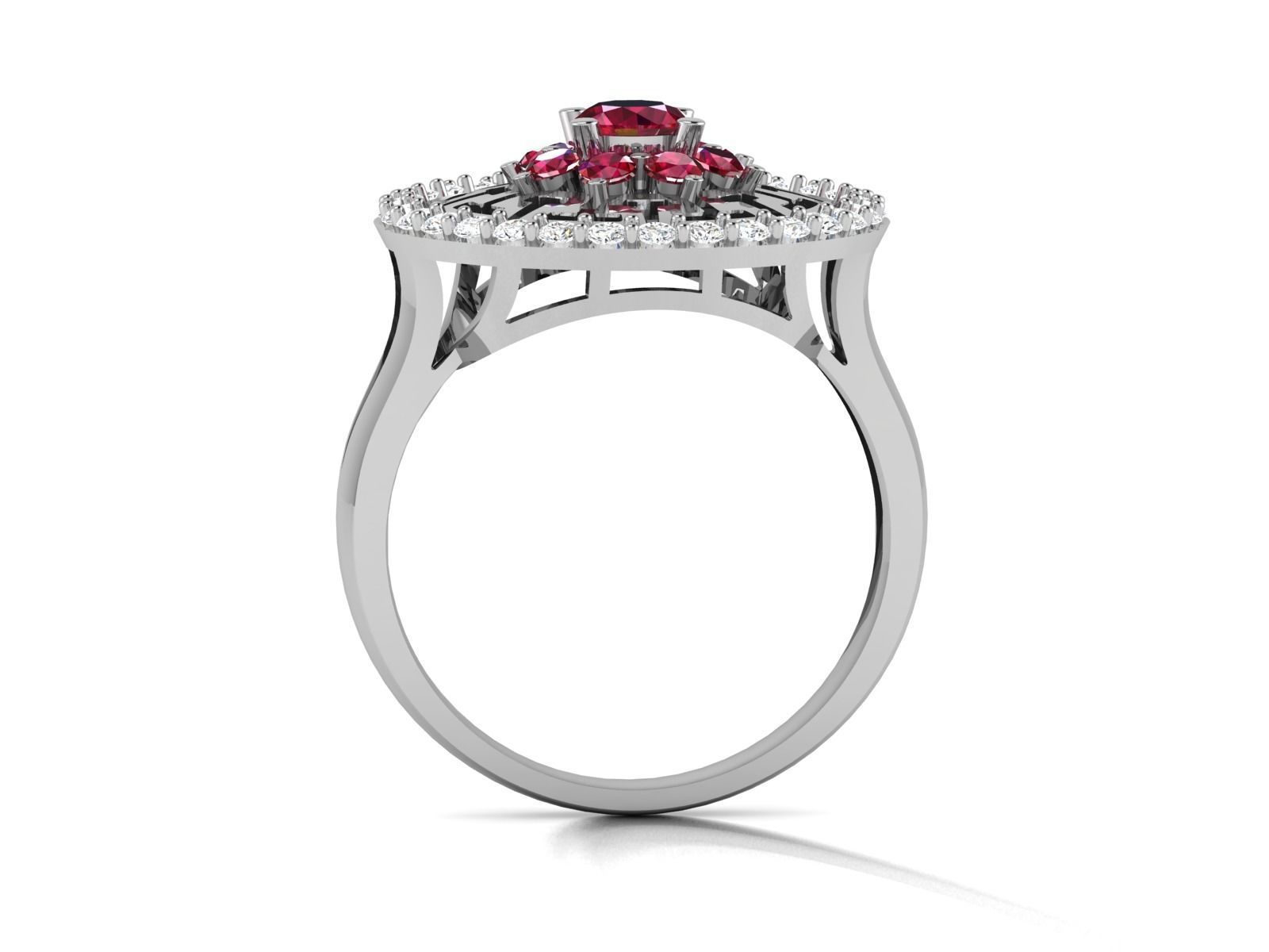 ring-9452 ruby and diamond ring 3D print model_3