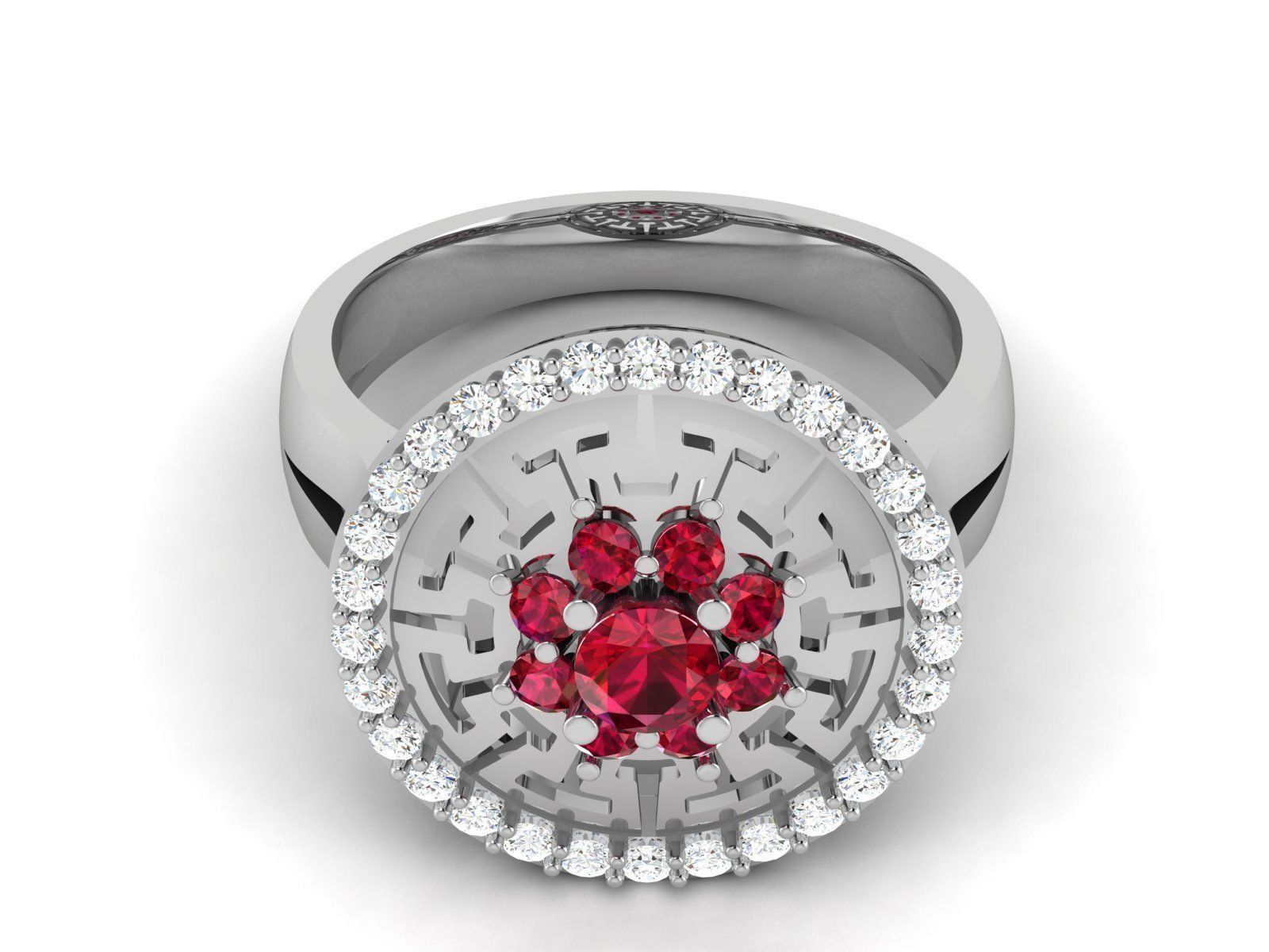 ring-9452 ruby and diamond ring 3D print model_6