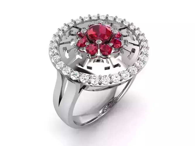 ring-9452 ruby and diamond ring