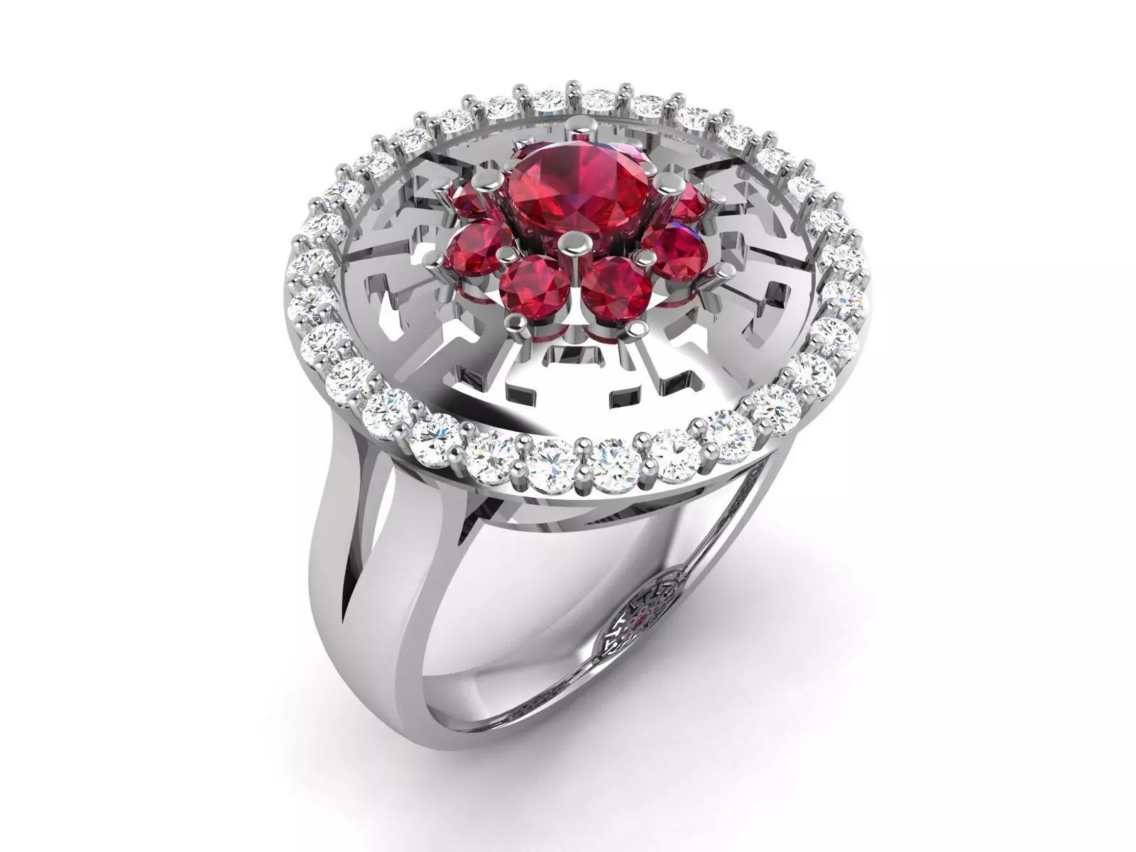 ring-9452 ruby and diamond ring 3D print model_0