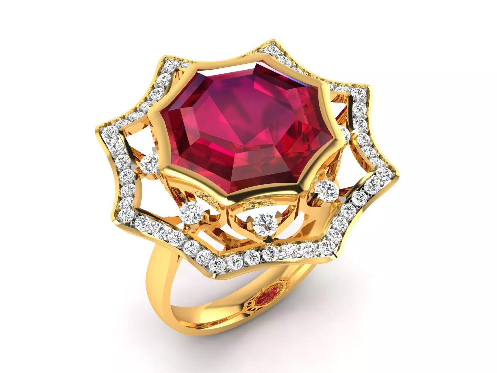 ring-9144 ruby and diamond ring 3D print model_0