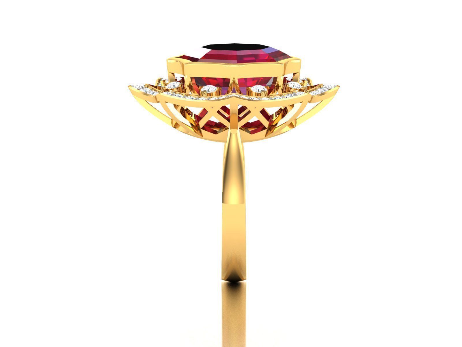 ring-9144 ruby and diamond ring 3D print model_1