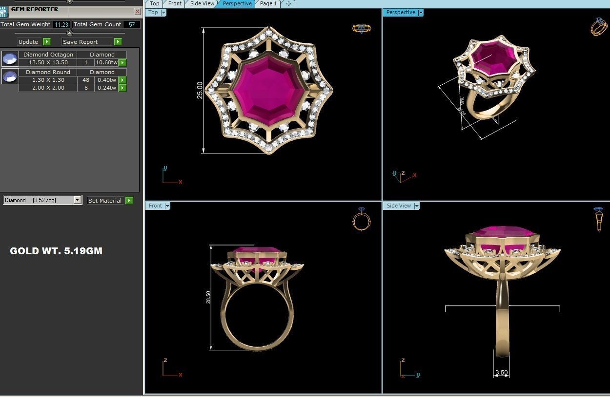 ring-9144 ruby and diamond ring 3D print model_8