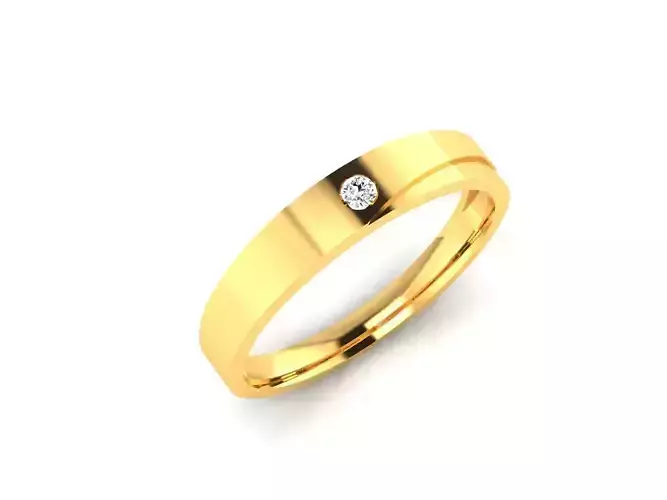 ring-9138 gold wedding band with diamond