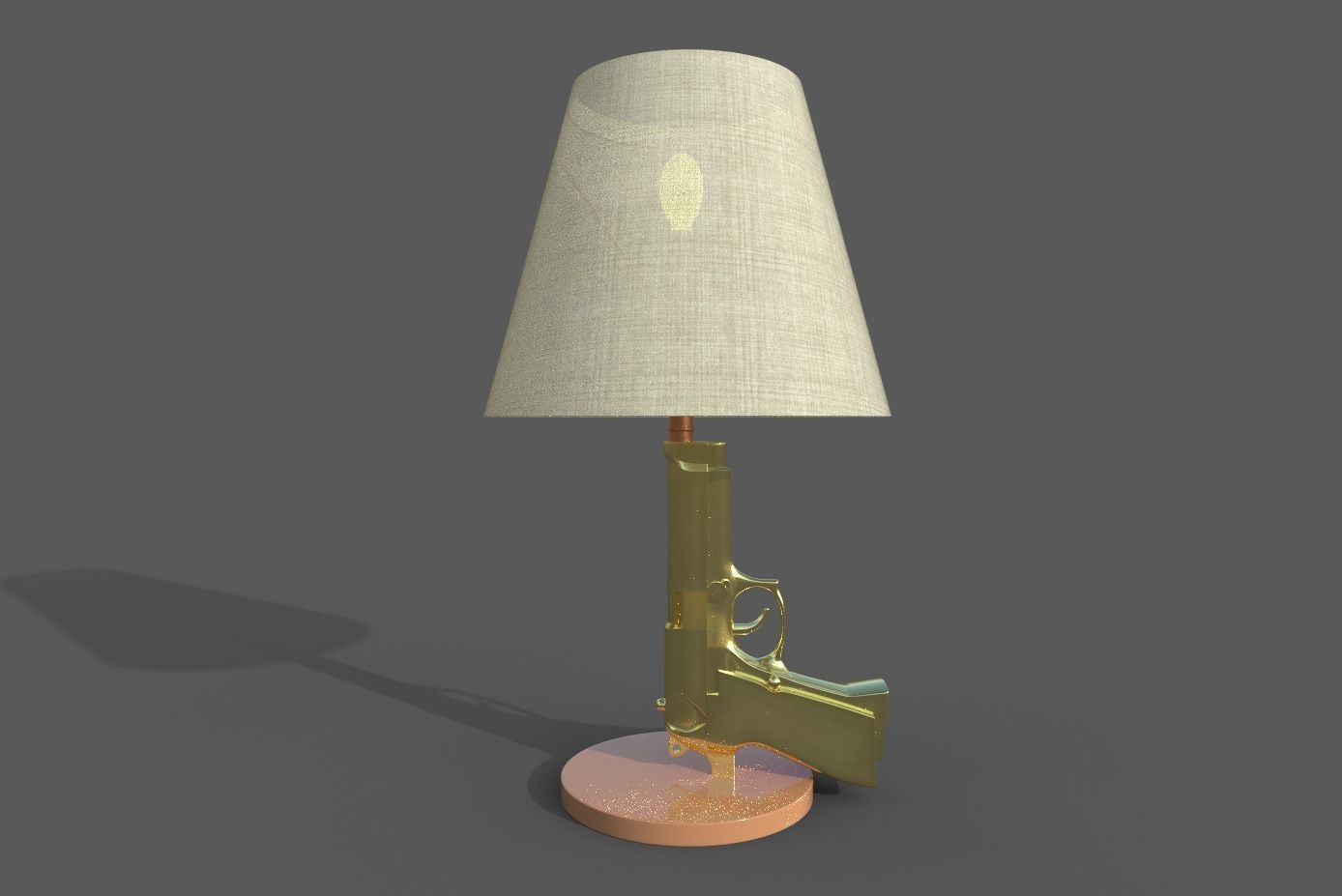 Gun-Lamp lamp with gun Low-poly 3D model_1