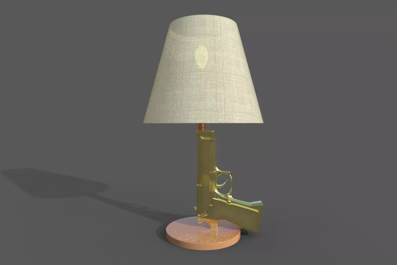 Gun-Lamp lamp with gun Low-poly 3D model_0