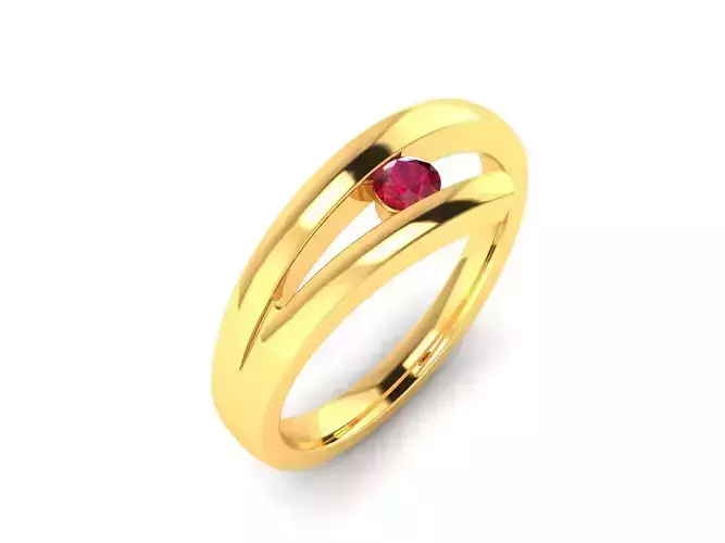 ring-9081 gold ring with ruby stone