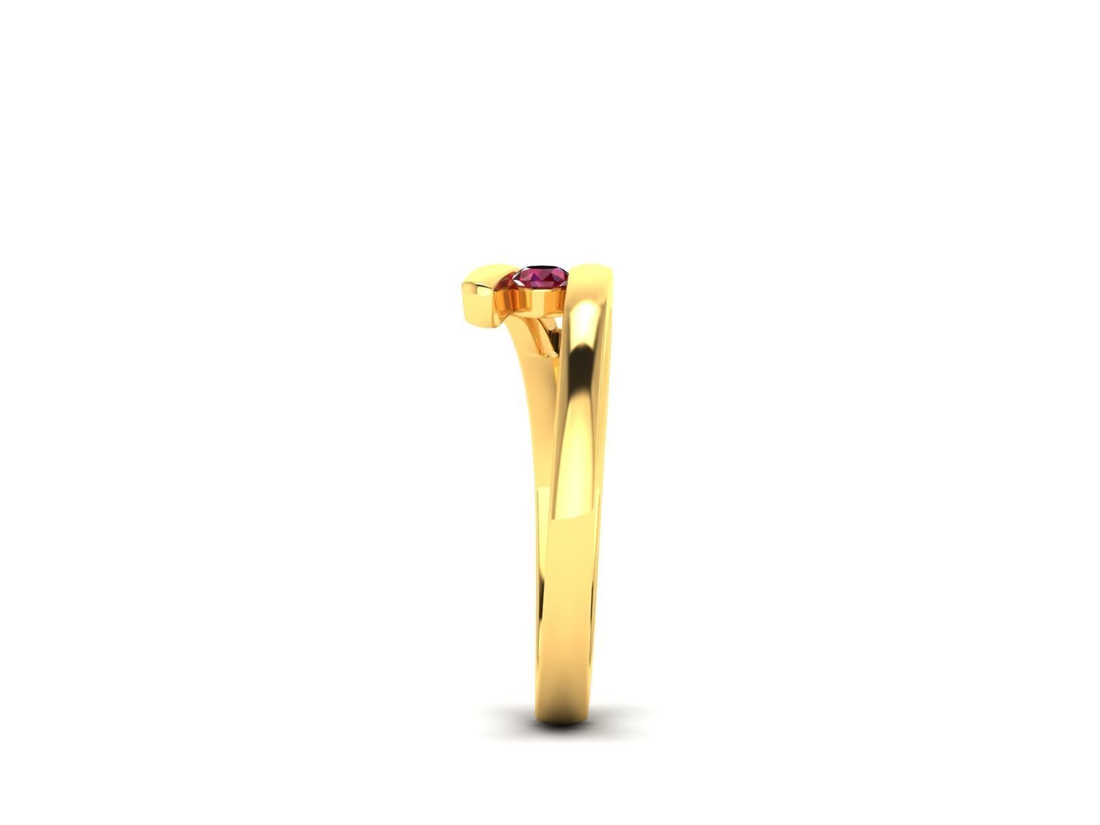 ring-9081 gold ring with ruby stone 3D print model_5