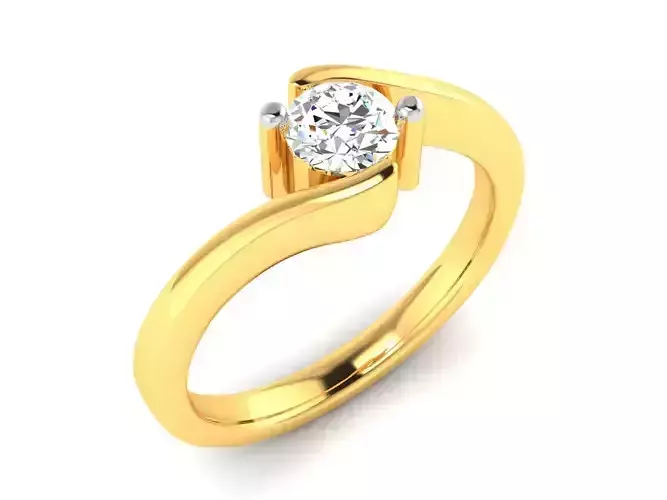 ring-908 solitaire diamond ring gold