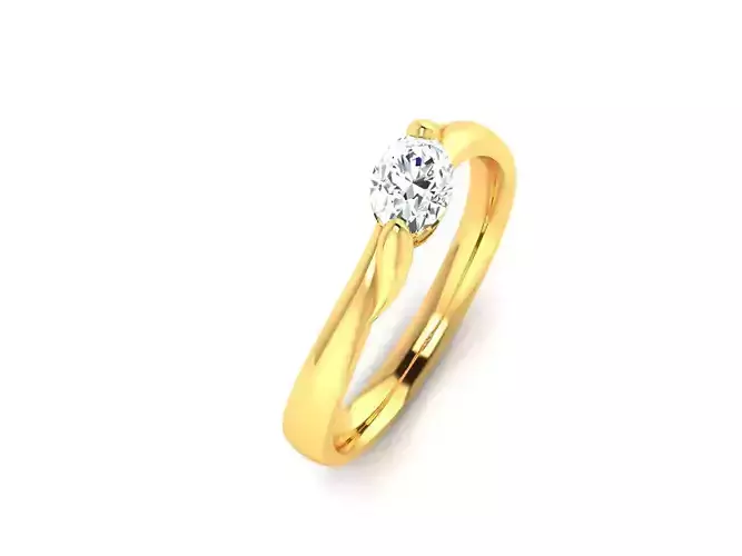 ring-9066 solitaire diamond ring gold