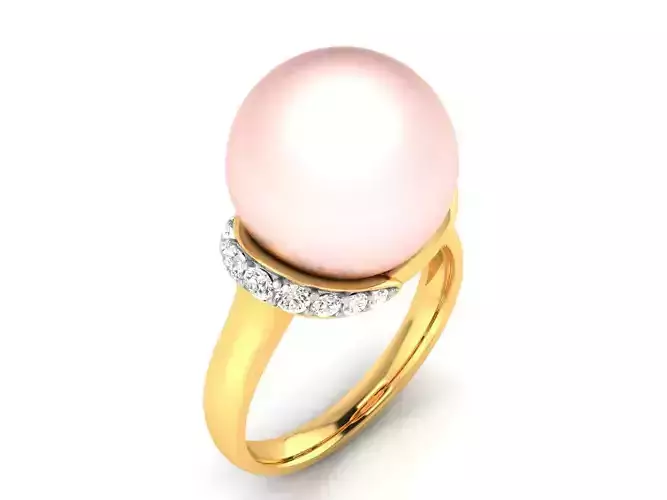 ring-9038 gold ring with pearl