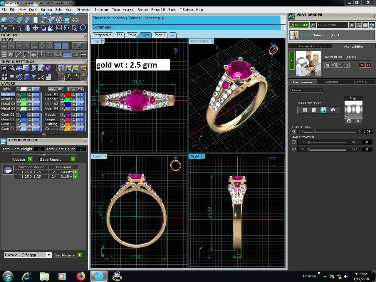 ring-9025 ruby and diamond ring gold 3D print model_8