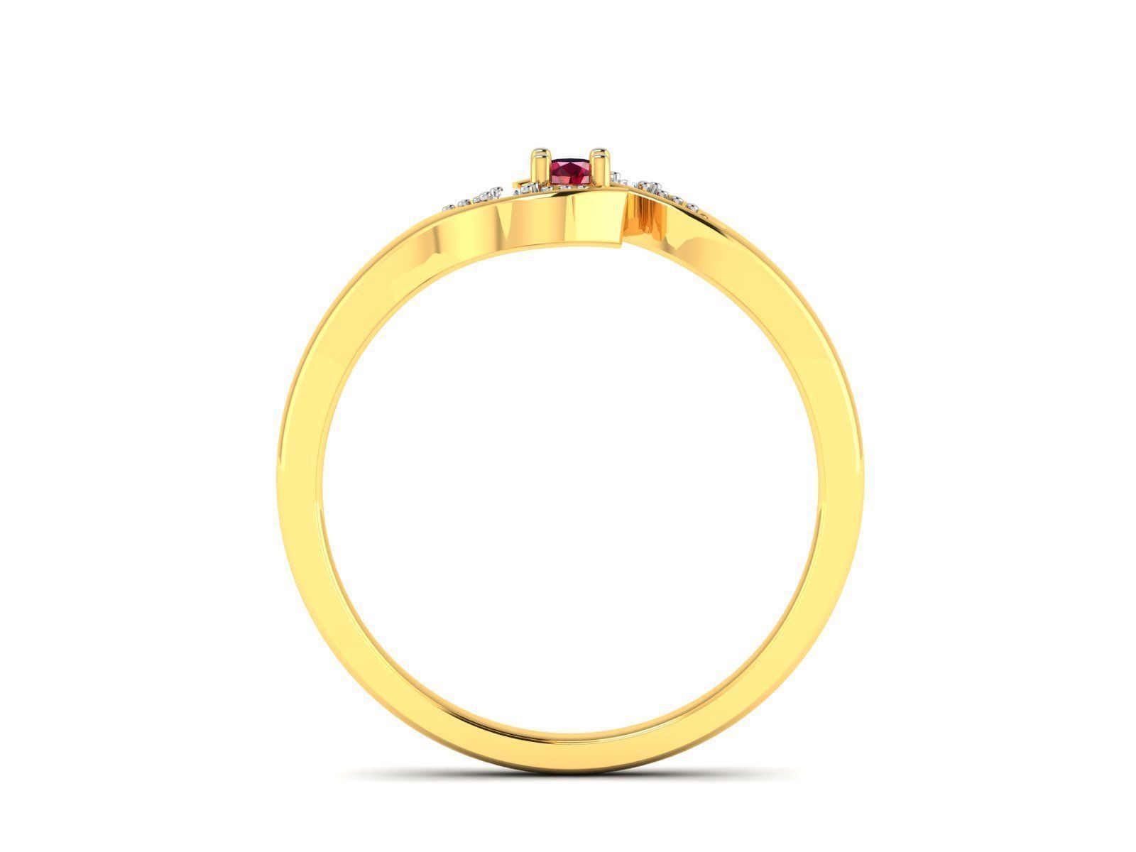 ring-899 ruby and diamond ring gold 3D print model_2