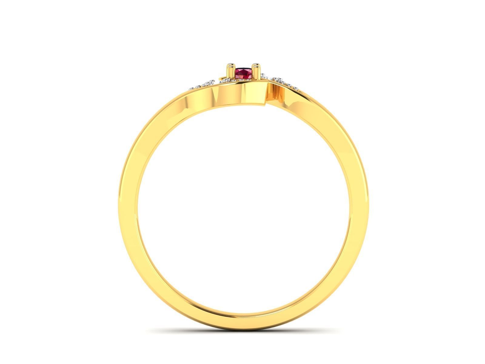 ring-899 ruby and diamond ring gold 3D print model_3