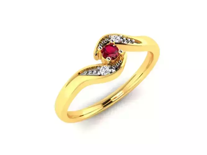 ring-899 ruby and diamond ring gold