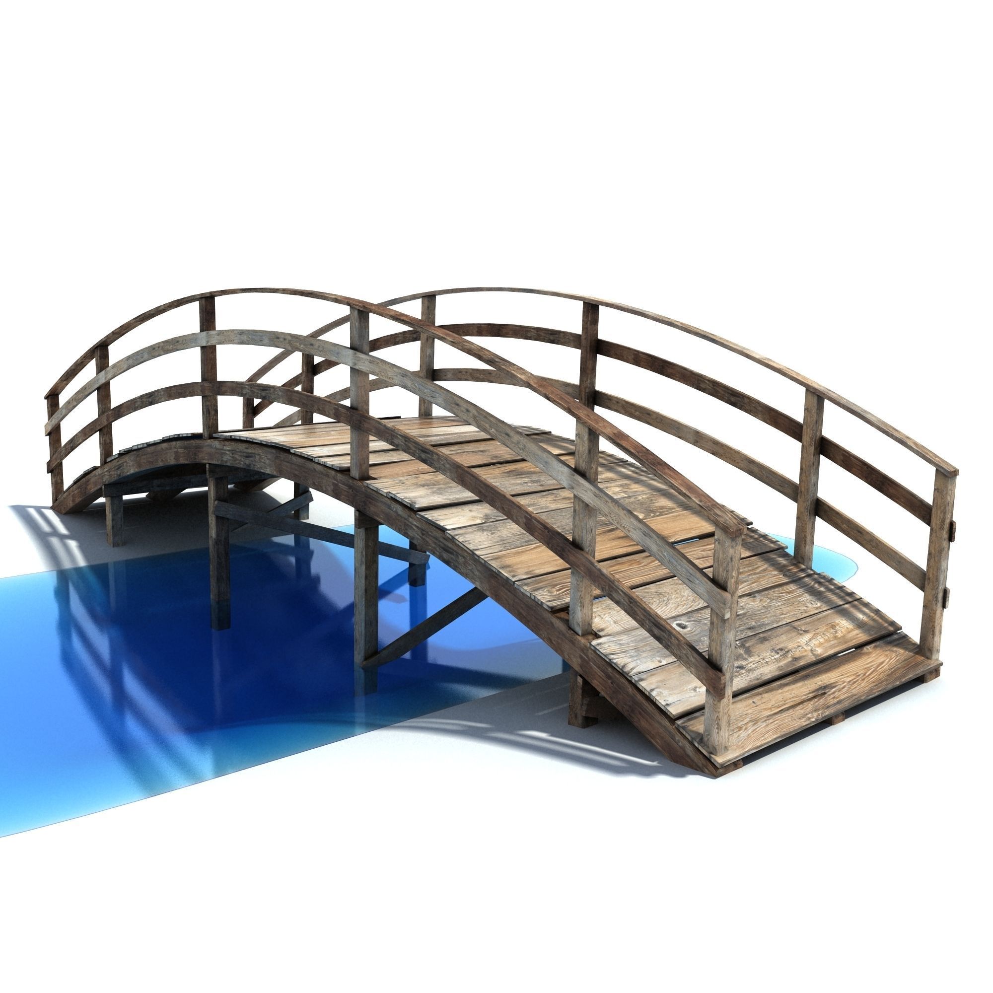 3d Asset Low Poly Old Wooden Bridge 2 Cgtrader Low Poly Old Wooden Bridge 2 3d Model Max Obj Mtl 3ds Fbx
