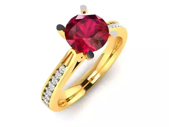 ring-890 ruby and diamond engagement ring gold