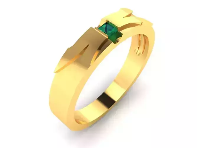 ring-888 gold ring with emerald stone