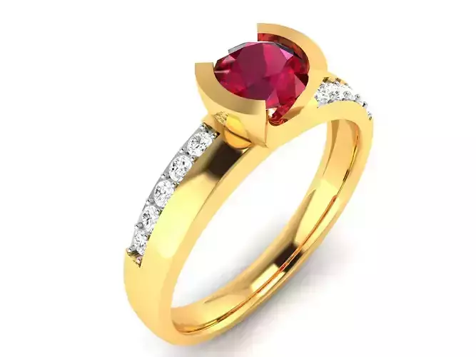 ring-884 ruby and diamond engagement ring