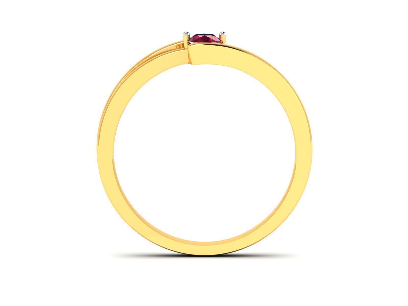 ring-877 gold ring with ruby stone 3D print model_2