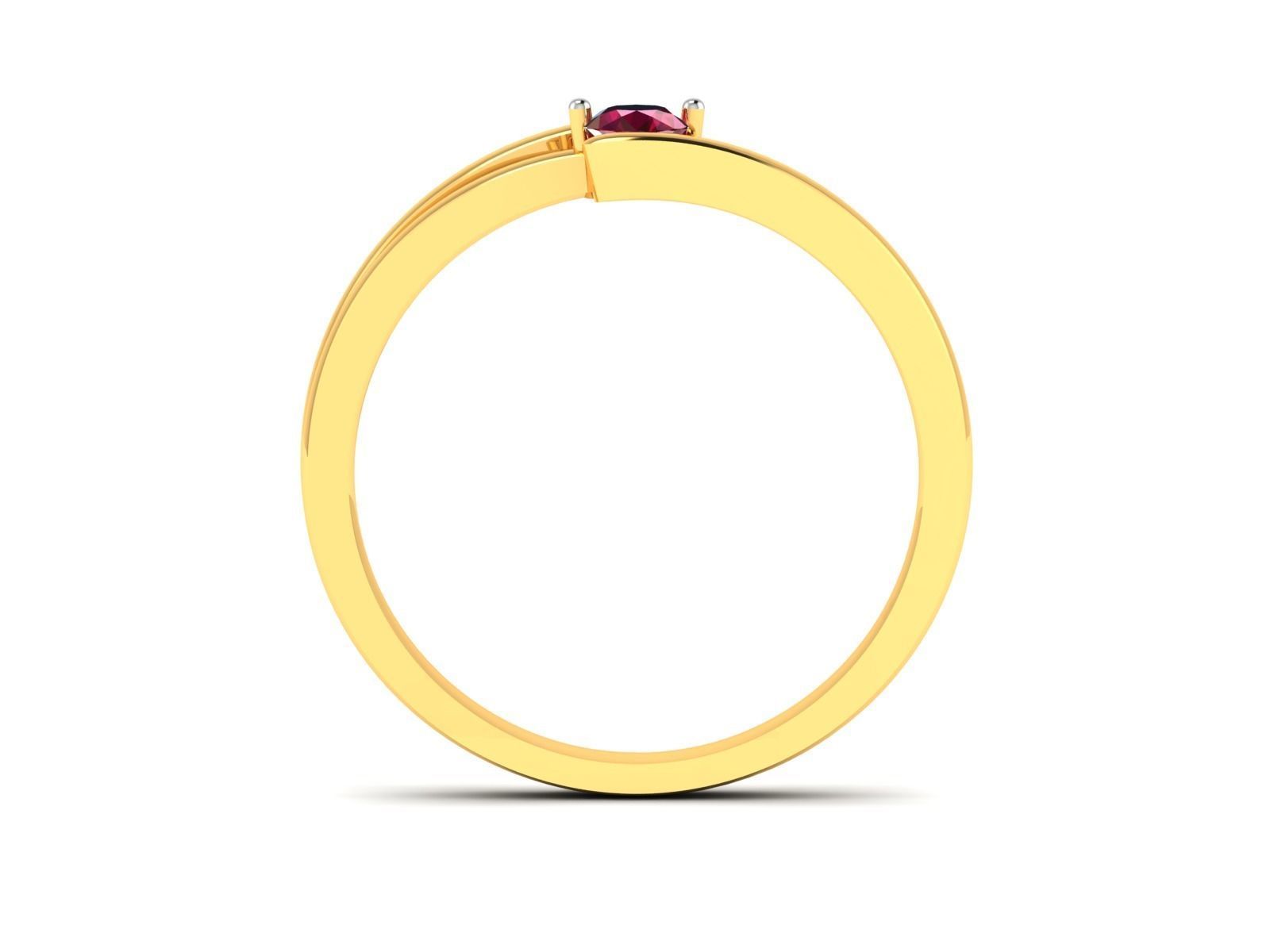 ring-877 gold ring with ruby stone 3D print model_3