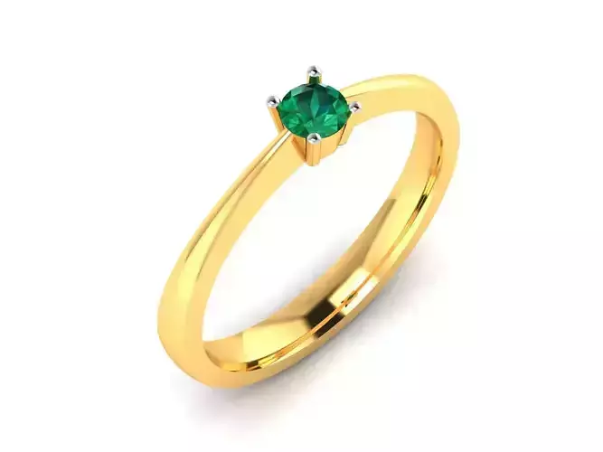 ring-873 emerald engagement ring gold