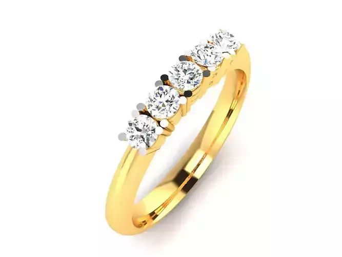 ring-829 gold five stone diamond ring