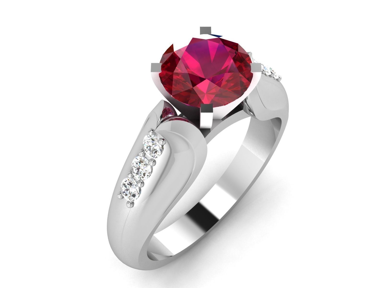 ring-805 oval ruby and diamond ring 3D print model_8