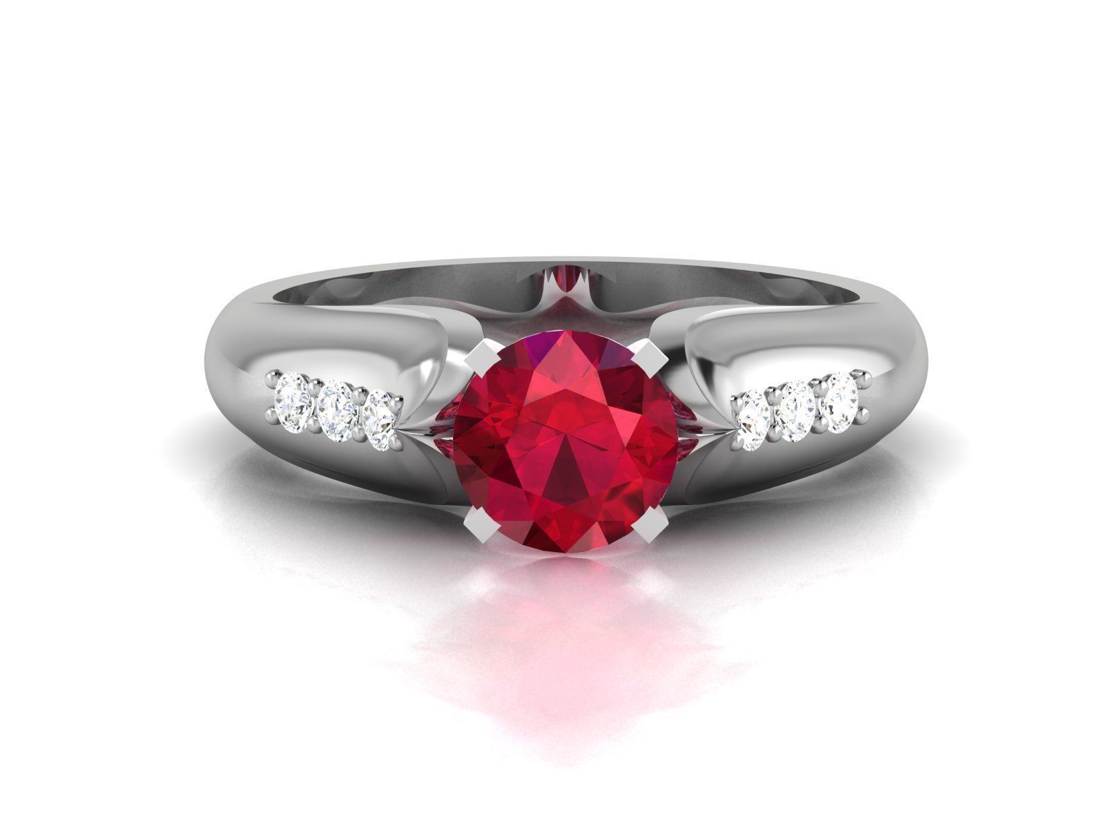 ring-805 oval ruby and diamond ring 3D print model_4