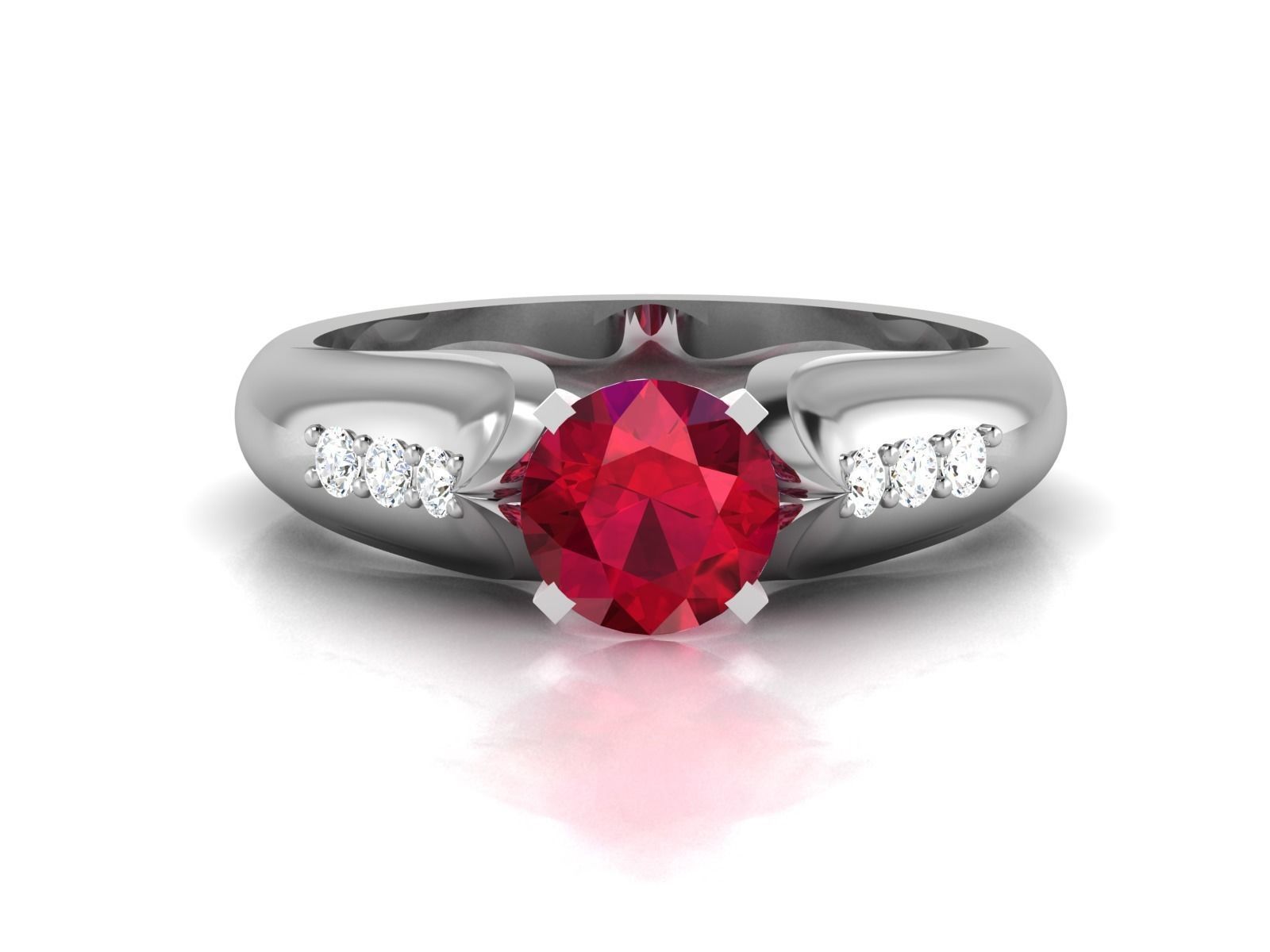 ring-805 oval ruby and diamond ring 3D print model_5