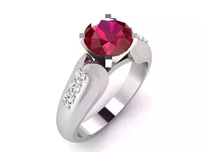 ring-805 oval ruby and diamond ring