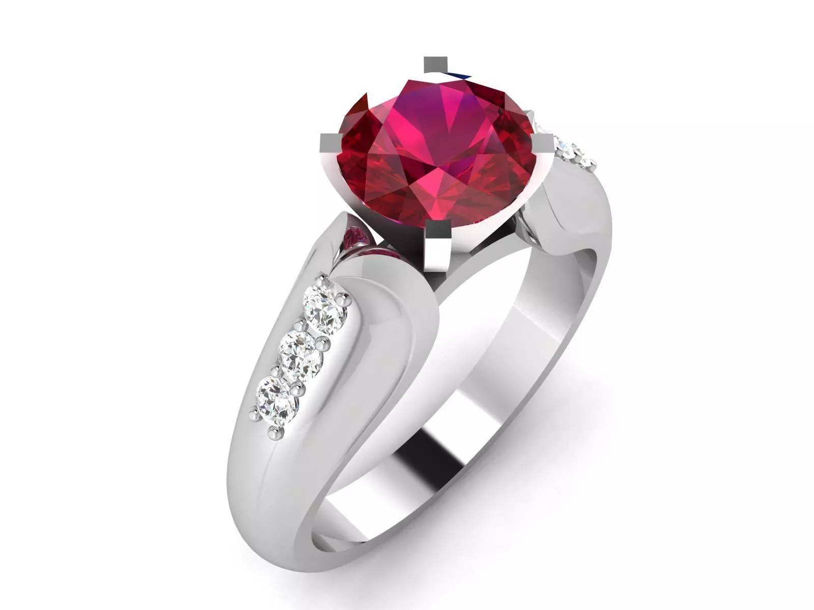 ring-805 oval ruby and diamond ring 3D print model_0